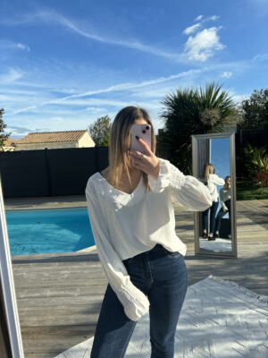 Top manche longue dos nu dentelle