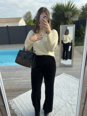 Pantalon noir en velours