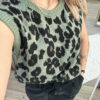 Pull sans manches léopard