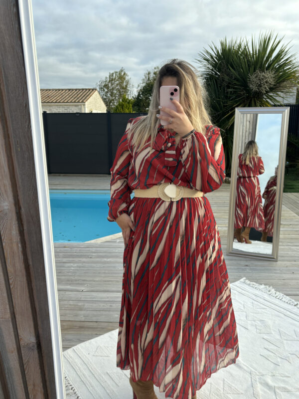 Robe longue imprimé à épaulettes