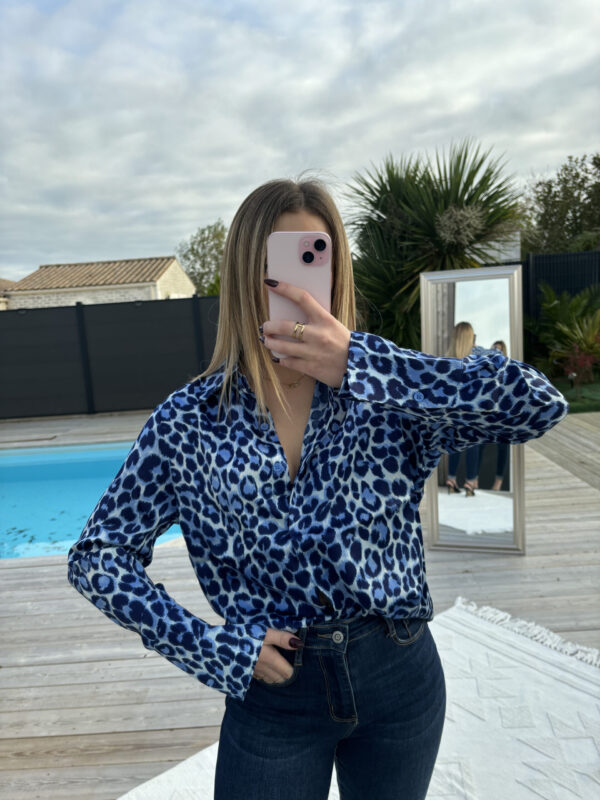 Chemise Léa satinée léopard