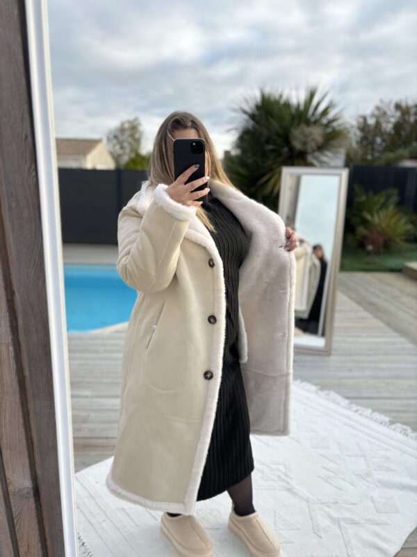 IMG_2733 Manteau long réversible fausse fourrure