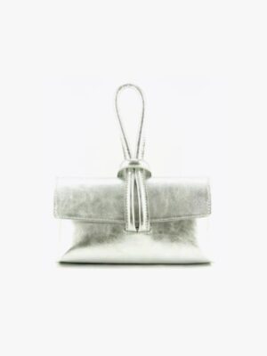IT0218Q-ARGENT-0 Sac Pochette disponible en cuir irisé argent ou marron