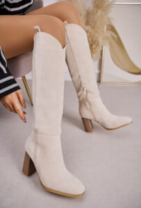 Bottes en suédine talon 7,5 cm