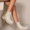 Bottines plates beige