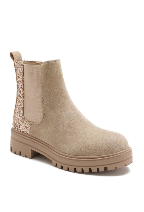 Bottines plates beige
