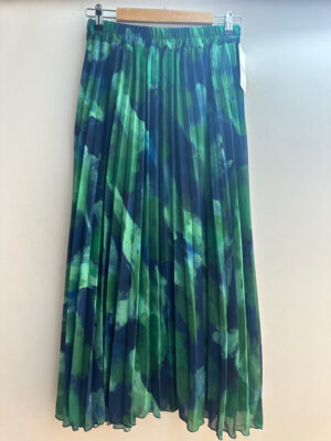 Jupe plisse verte imprimé