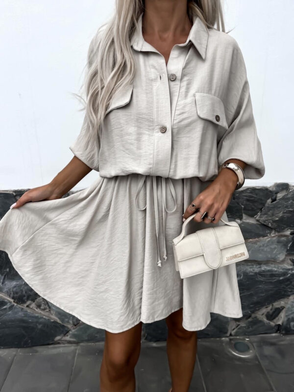 Robe chemise en viscose taille élastique