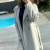 Manteau beige effet cachemire