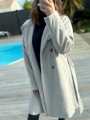 Manteau beige effet cachemire
