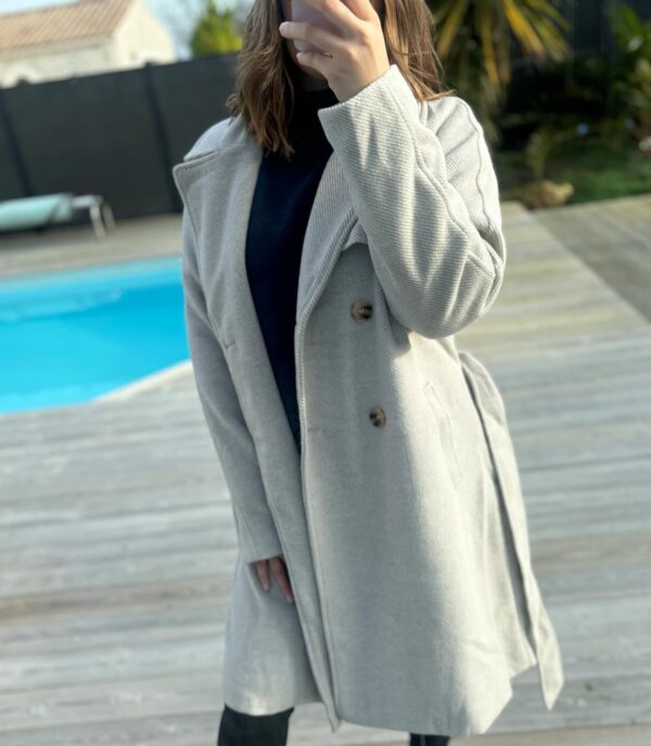Manteau beige effet cachemire
