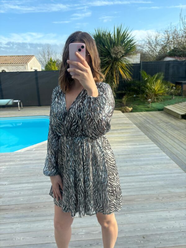 Robe pailleté motif zèbre