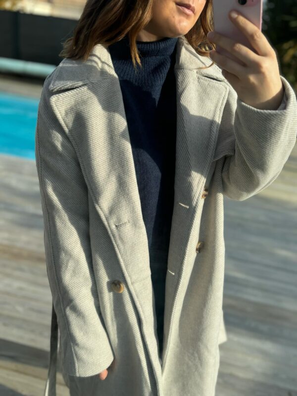 Manteau beige effet cachemire