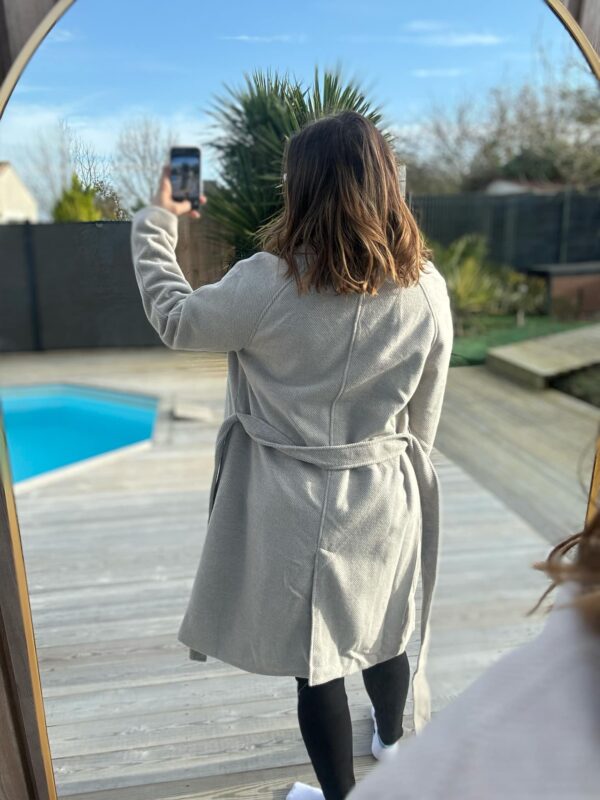 Manteau beige effet cachemire