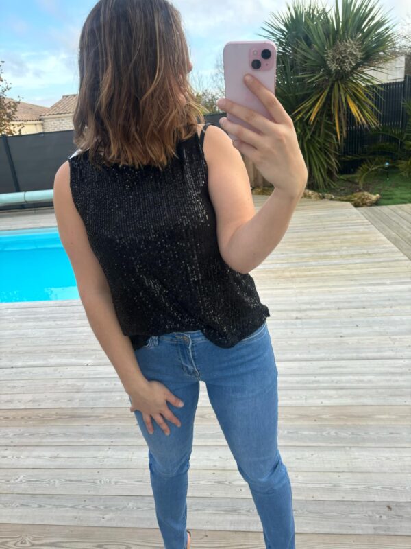 Top Solange dos nu à sequins