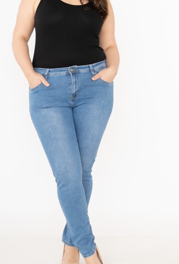 Jean Slim Bleu Clair Grande Taille