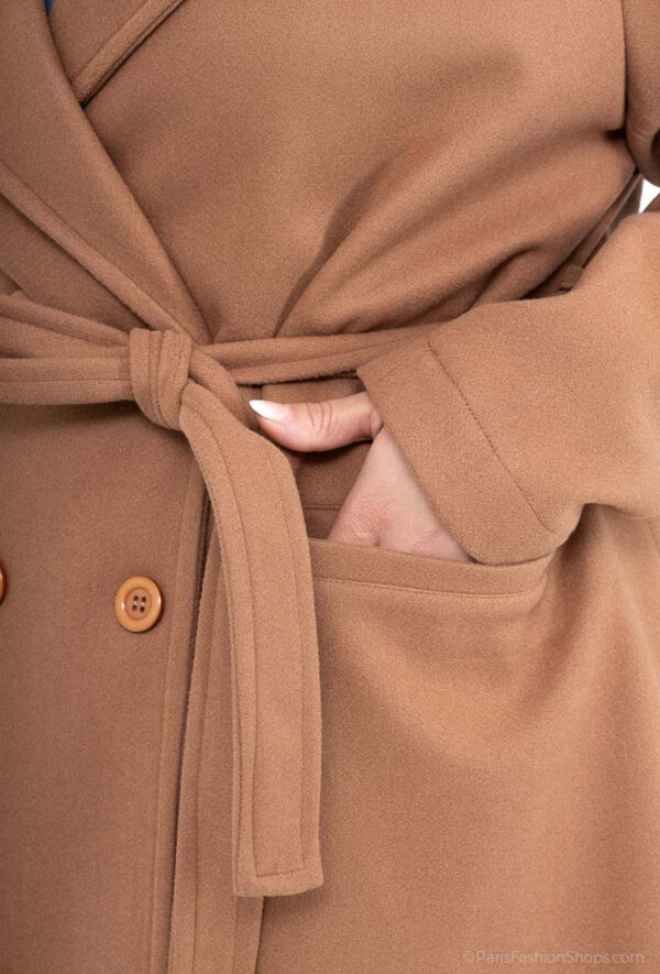 manteaux-en-boulee_brun_66eca32e0af61 Manteau mi long ceinturé grande taille