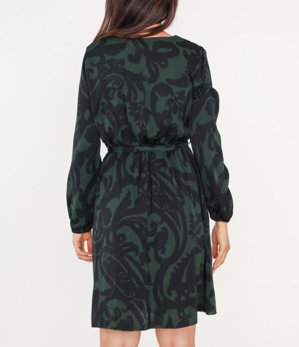 Robe Courte verte imprimée noir