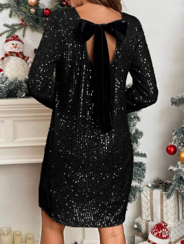 robe-paillettes-soiree_noir_6723ac98b504d Robe de fête paillettes avec nœud a nouer