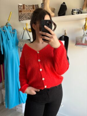 Gilet boutonné manches longues