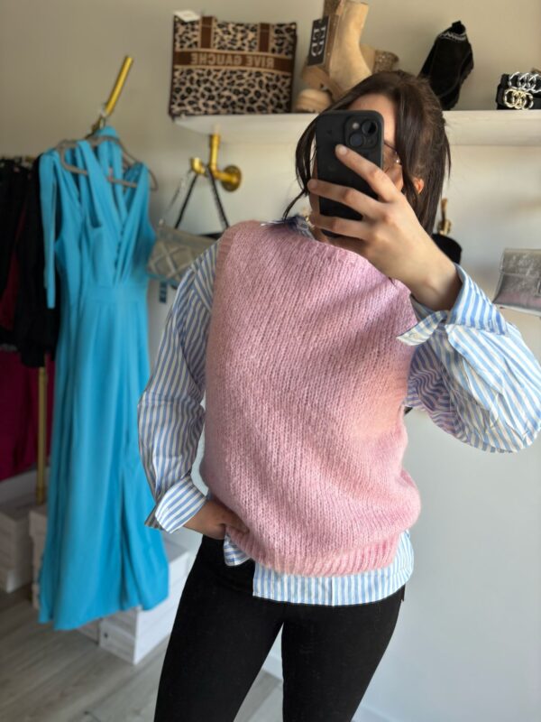 Pull sans manches col rond