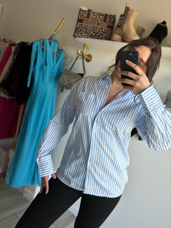 Chemise coton à rayures avec dos réglable