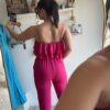 Ensemble pantalon crop top fuchsia