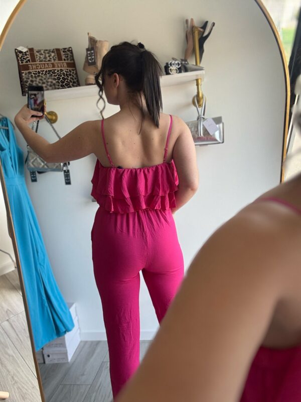 Ensemble pantalon crop top fuchsia