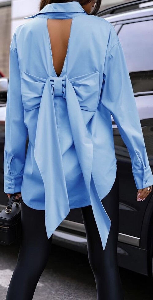 Chemise oversize avec noeud au dos