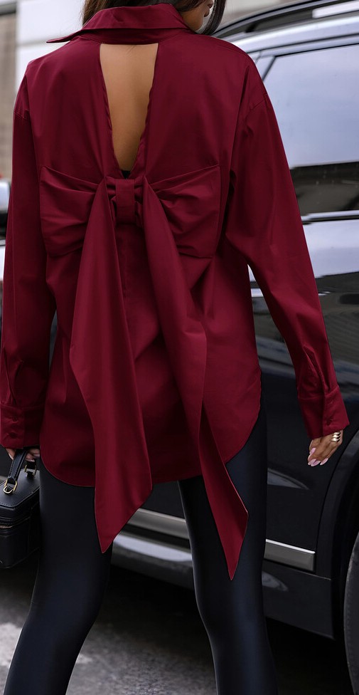 Chemise oversize avec noeud au dos