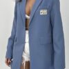 Veste blazer overzise bleu ciel