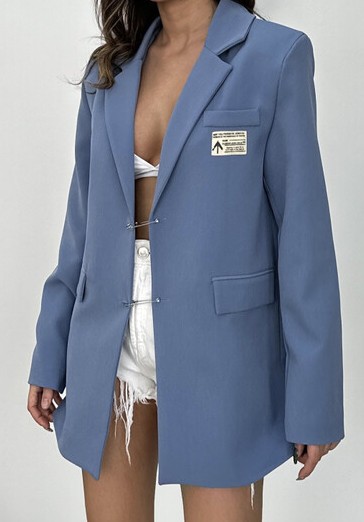Veste blazer overzise bleu ciel