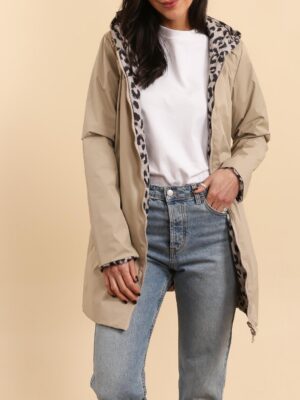 5012LEO-BEIGE-4 Parka 3/4 réversible