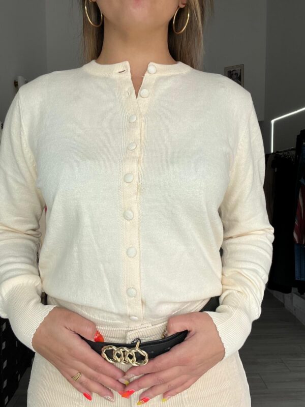 Cardigan en laine et coton – Crème