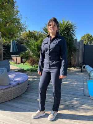 Combinaison en viscose ceinturée