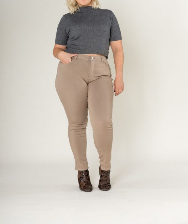 Slim push up ,taille haute, stretch ,couleur taupe